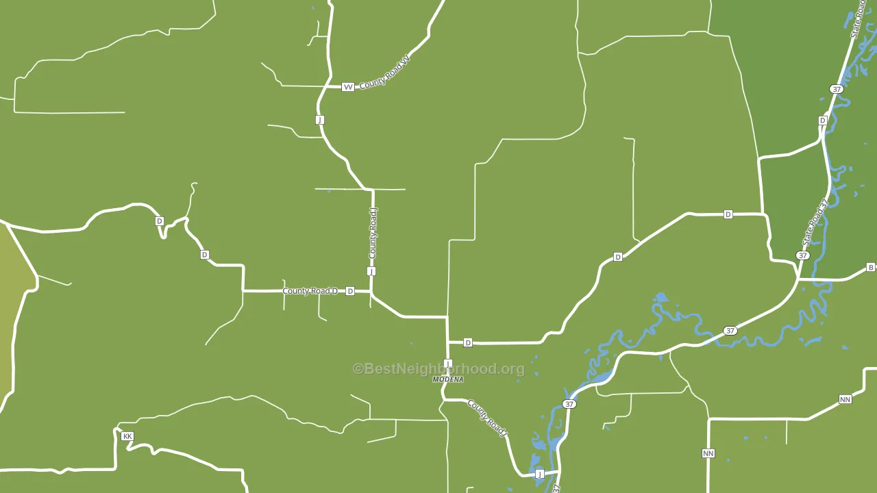 Modena, WI block-group voter-turnout map