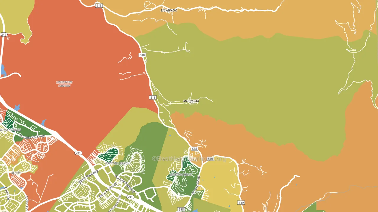 Modjeska, CA block-group voter-turnout map