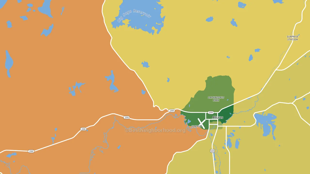 Modoc County, CA block-group voter-turnout map
