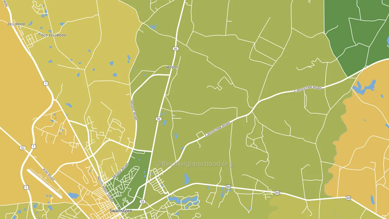 Modoc, GA block-group voter-turnout map