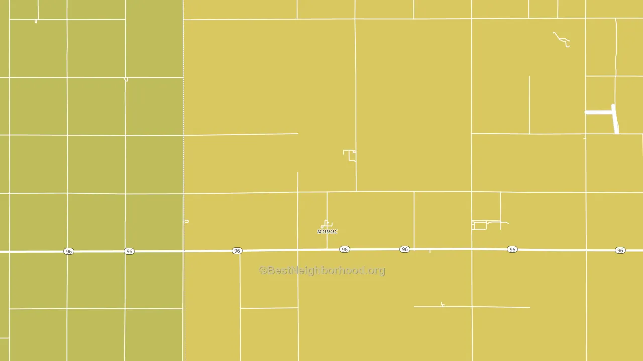 Modoc, KS block-group voter-turnout map