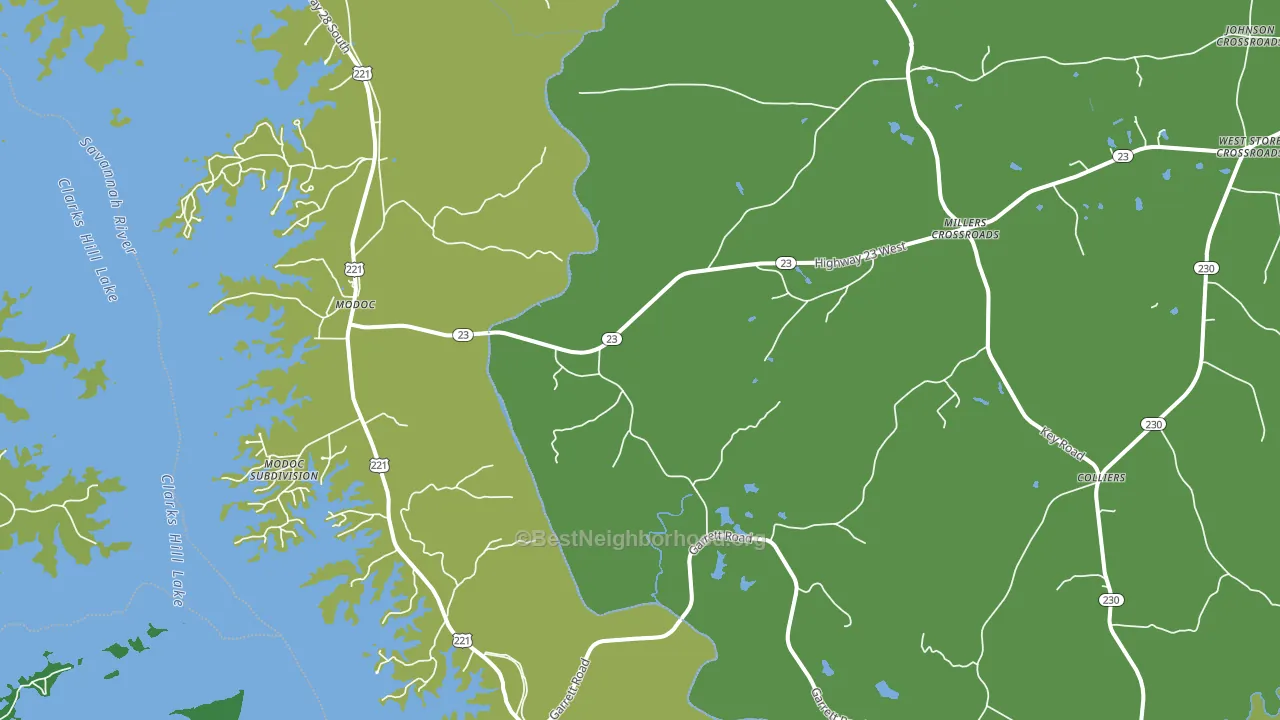 Modoc, SC block-group voter-turnout map