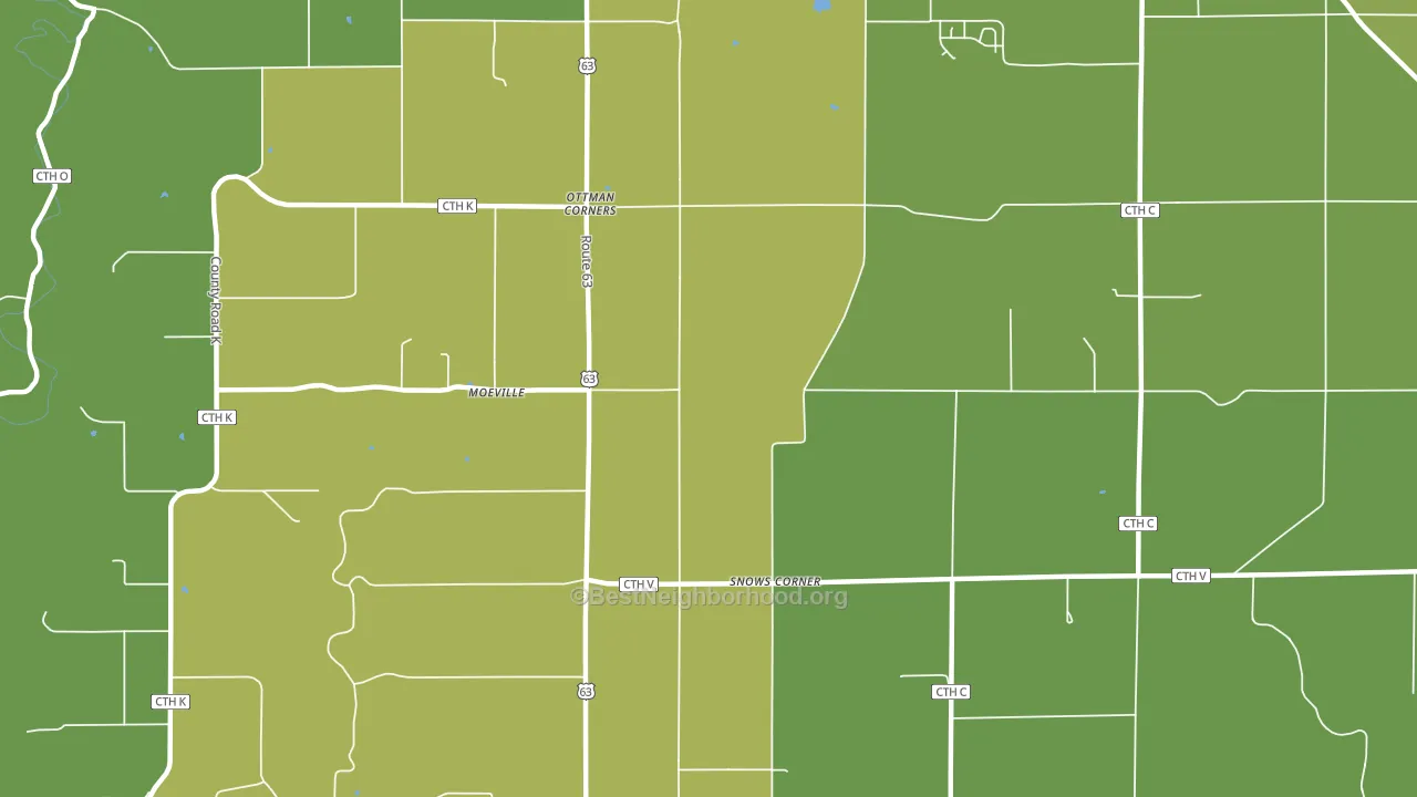 Moeville, WI block-group voter-turnout map