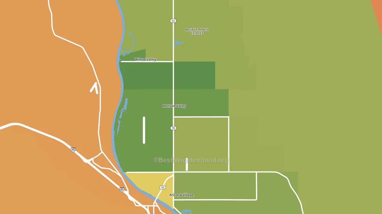 Mohave Valley, AZ block-group voter-turnout map
