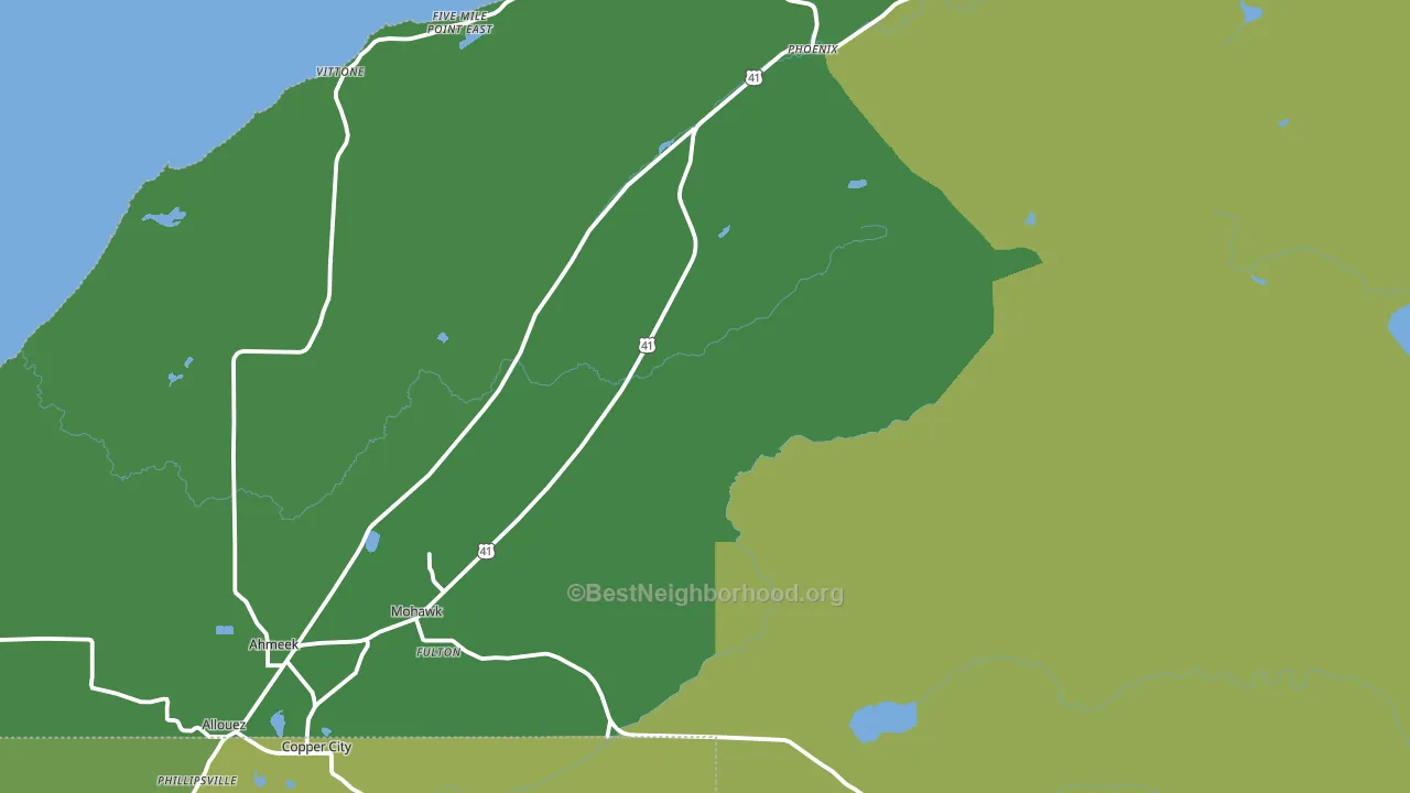 Mohawk, MI block-group voter-turnout map
