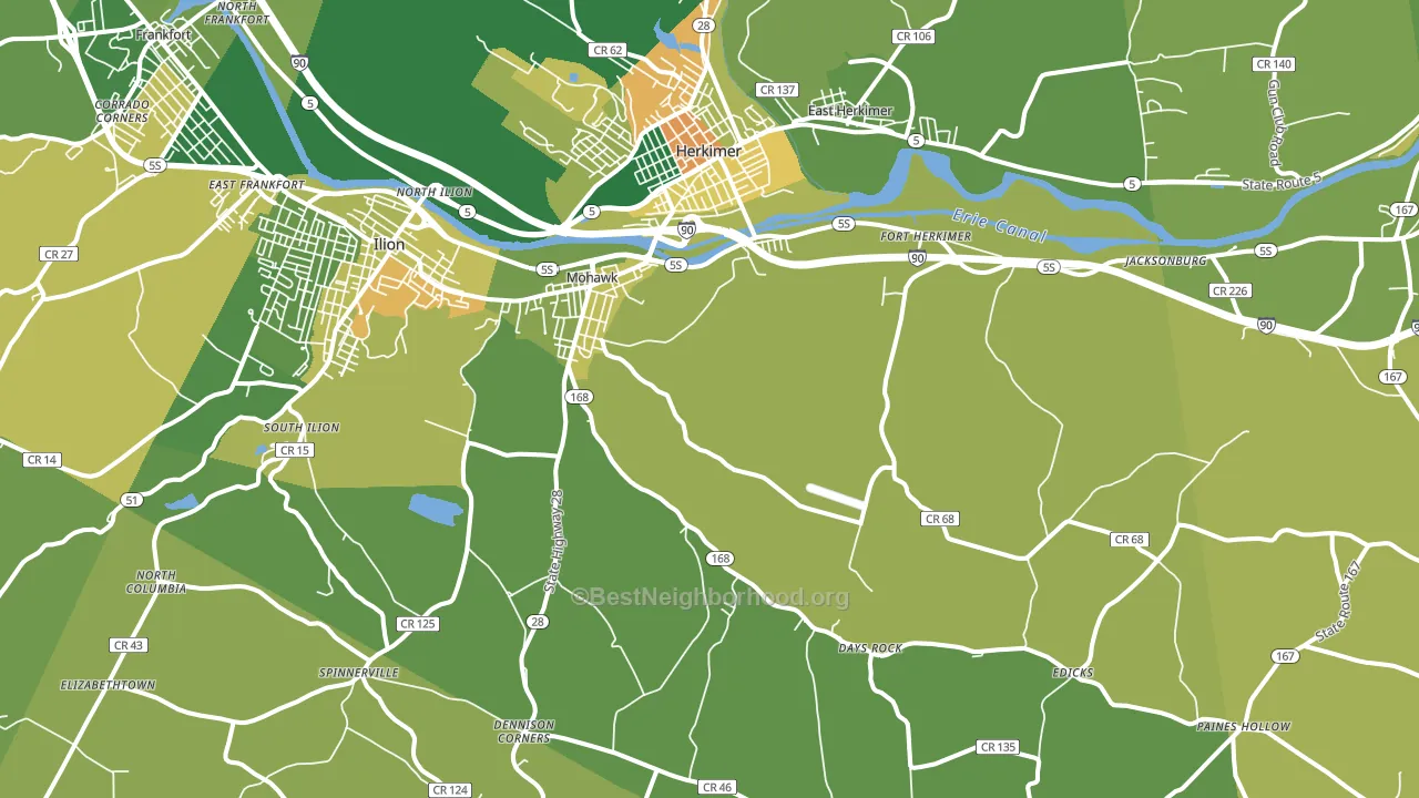 Mohawk, NY block-group voter-turnout map