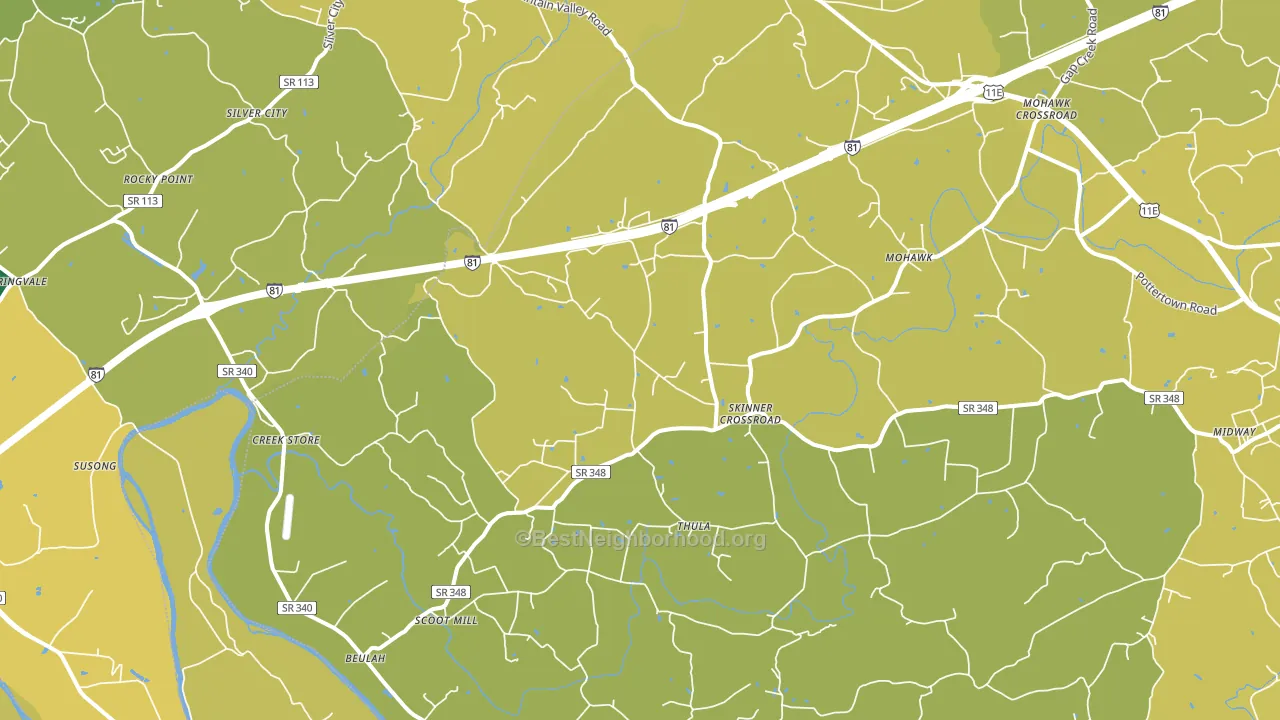 Mohawk, TN block-group voter-turnout map