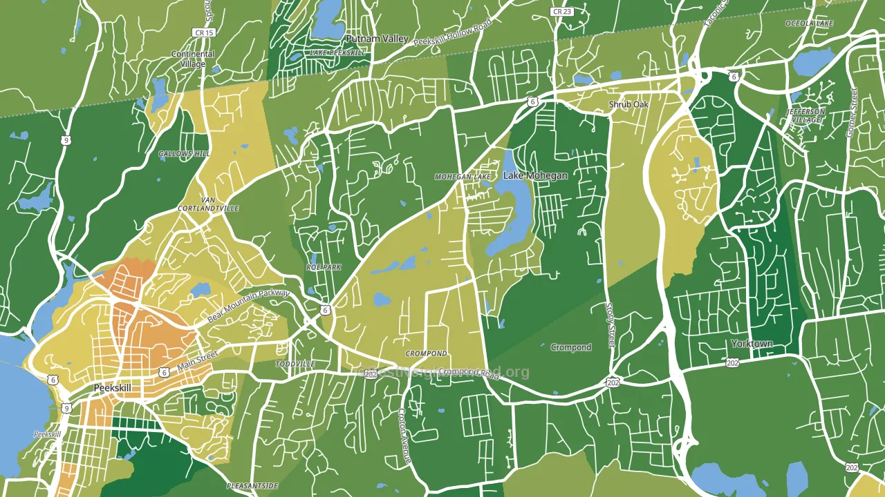Mohegan Lake, NY block-group voter-turnout map