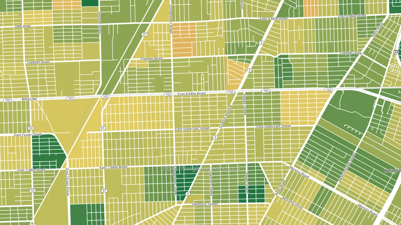 Mohican Regent, Detroit, MI block-group voter-turnout map