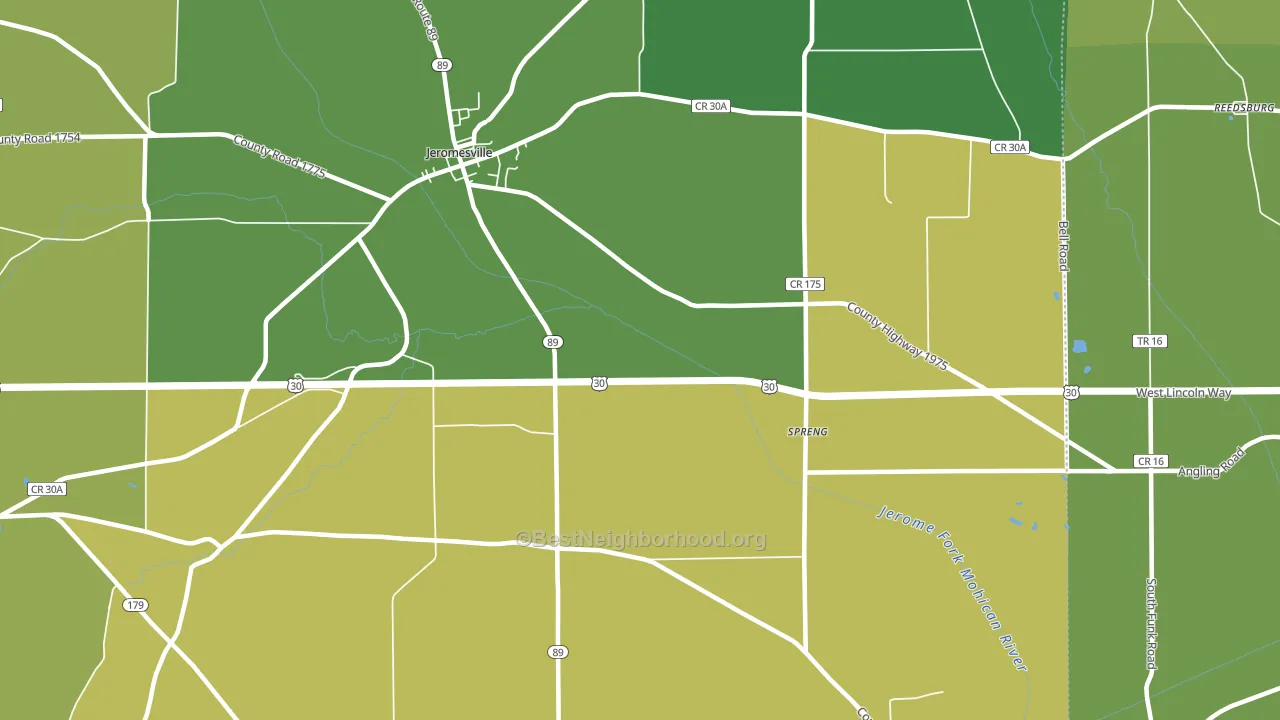 Mohicanville, OH block-group voter-turnout map