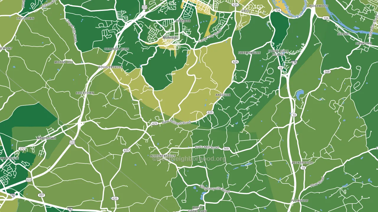 Mohnton, PA block-group voter-turnout map