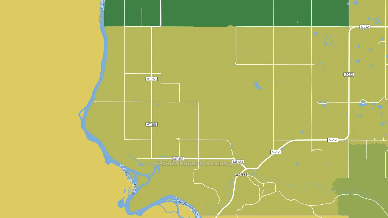 Moiese, MT block-group voter-turnout map