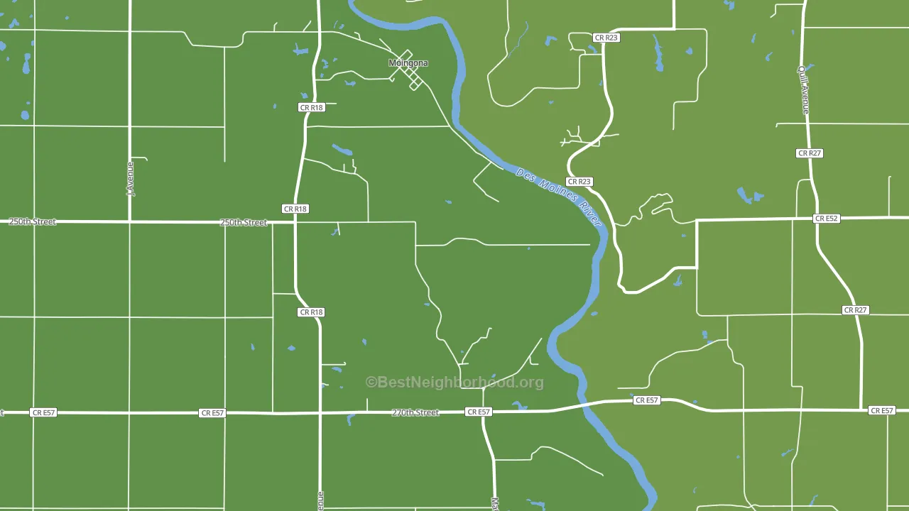 Moingona, IA block-group voter-turnout map