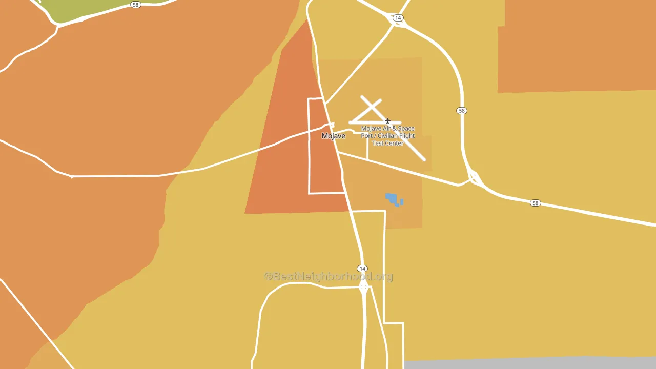 Mojave, CA block-group voter-turnout map