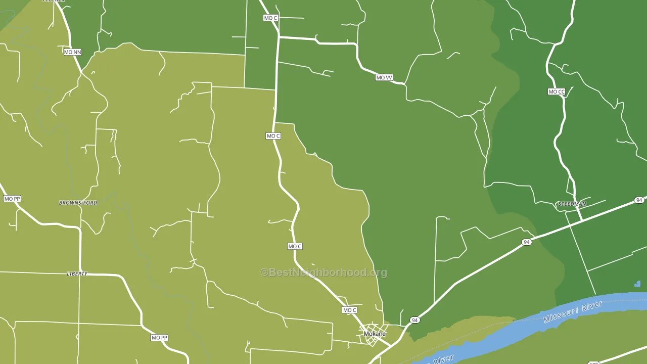 Mokane, MO block-group voter-turnout map