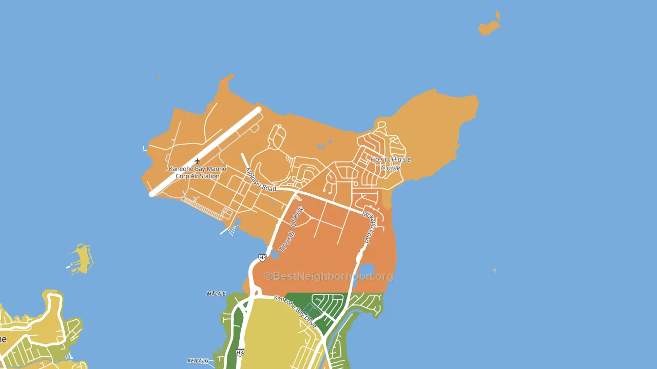 Mokapu, Kaneohe Station, HI block-group voter-turnout map