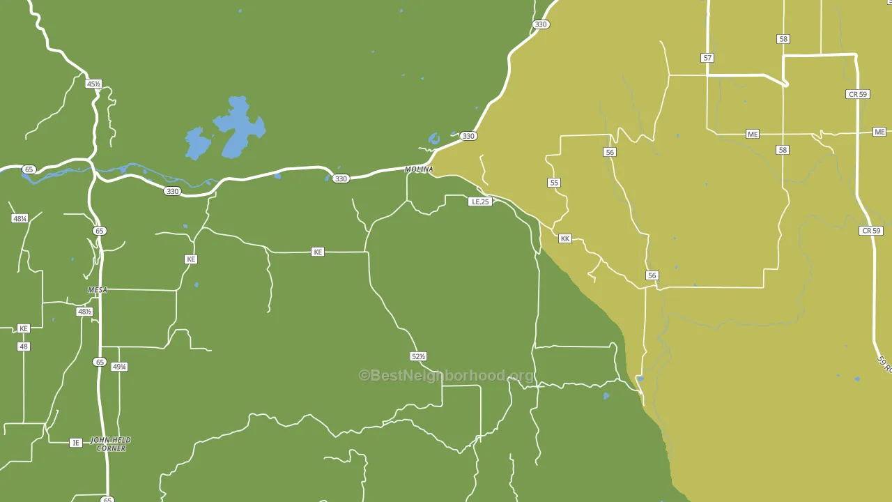 Molina, CO block-group voter-turnout map