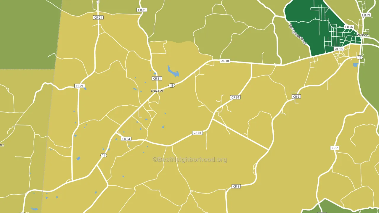 Molloy, AL block-group voter-turnout map