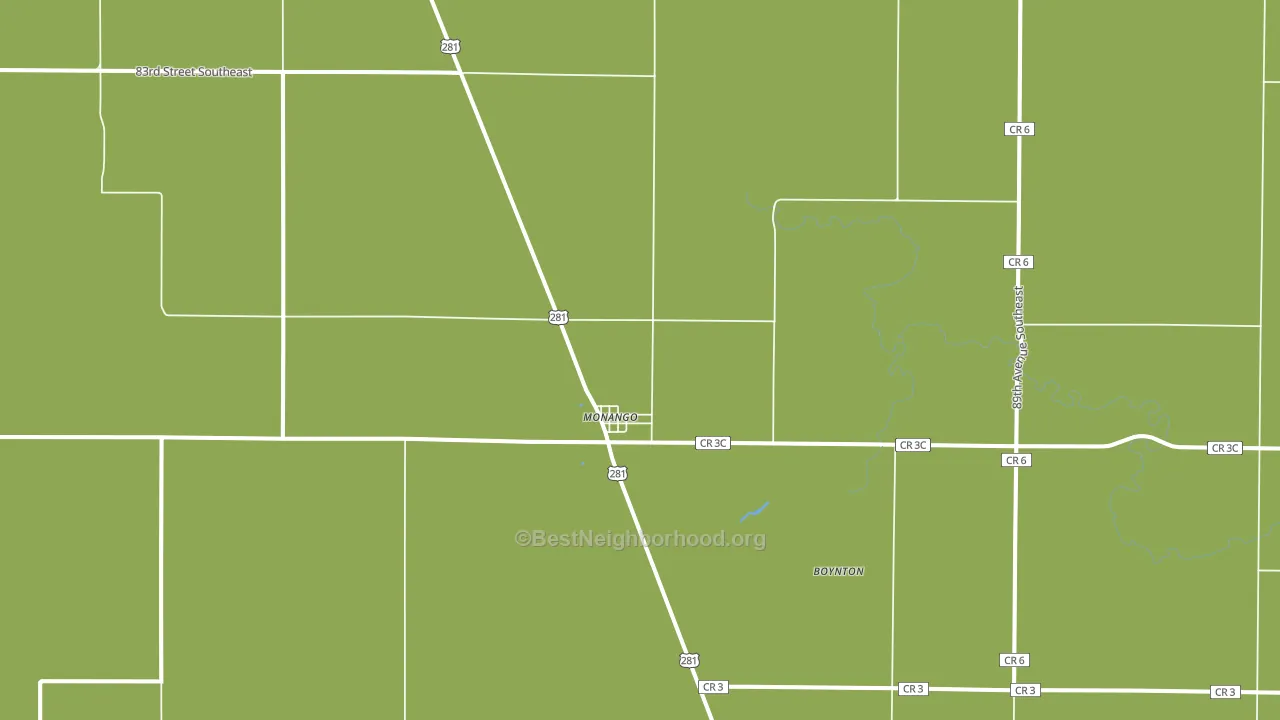 Monango, ND block-group voter-turnout map