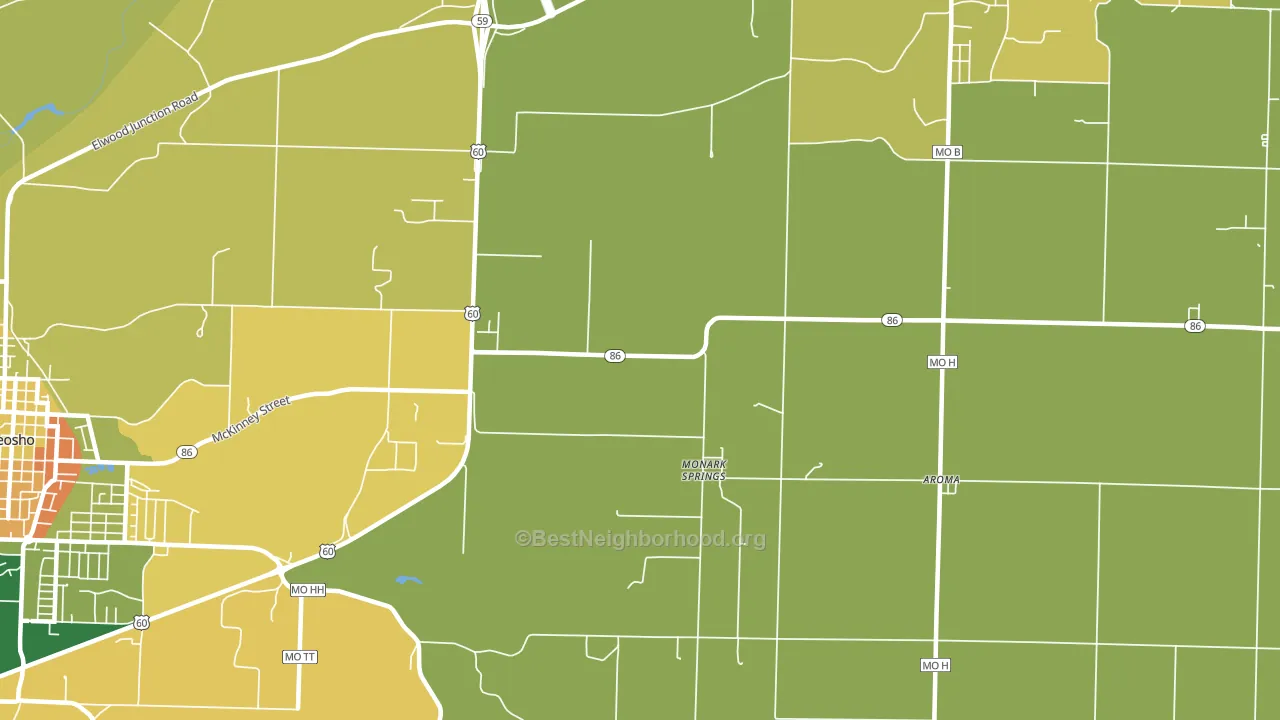 Monark Springs, MO block-group voter-turnout map