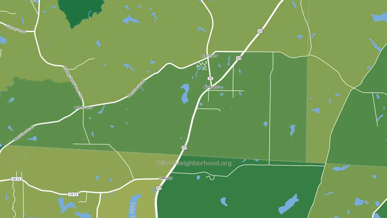Moncrief, GA block-group voter-turnout map