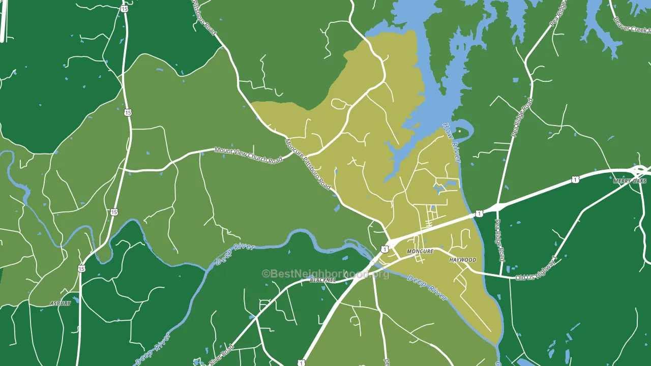 Moncure, NC block-group voter-turnout map
