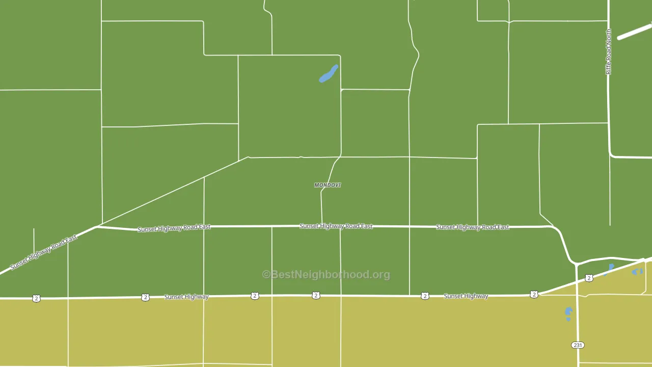 Mondovi, WA block-group voter-turnout map