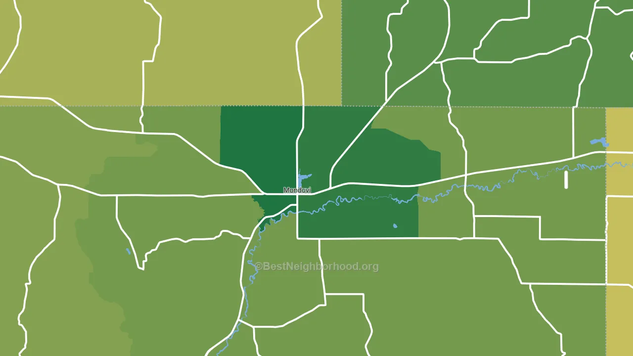 Mondovi, WI block-group voter-turnout map