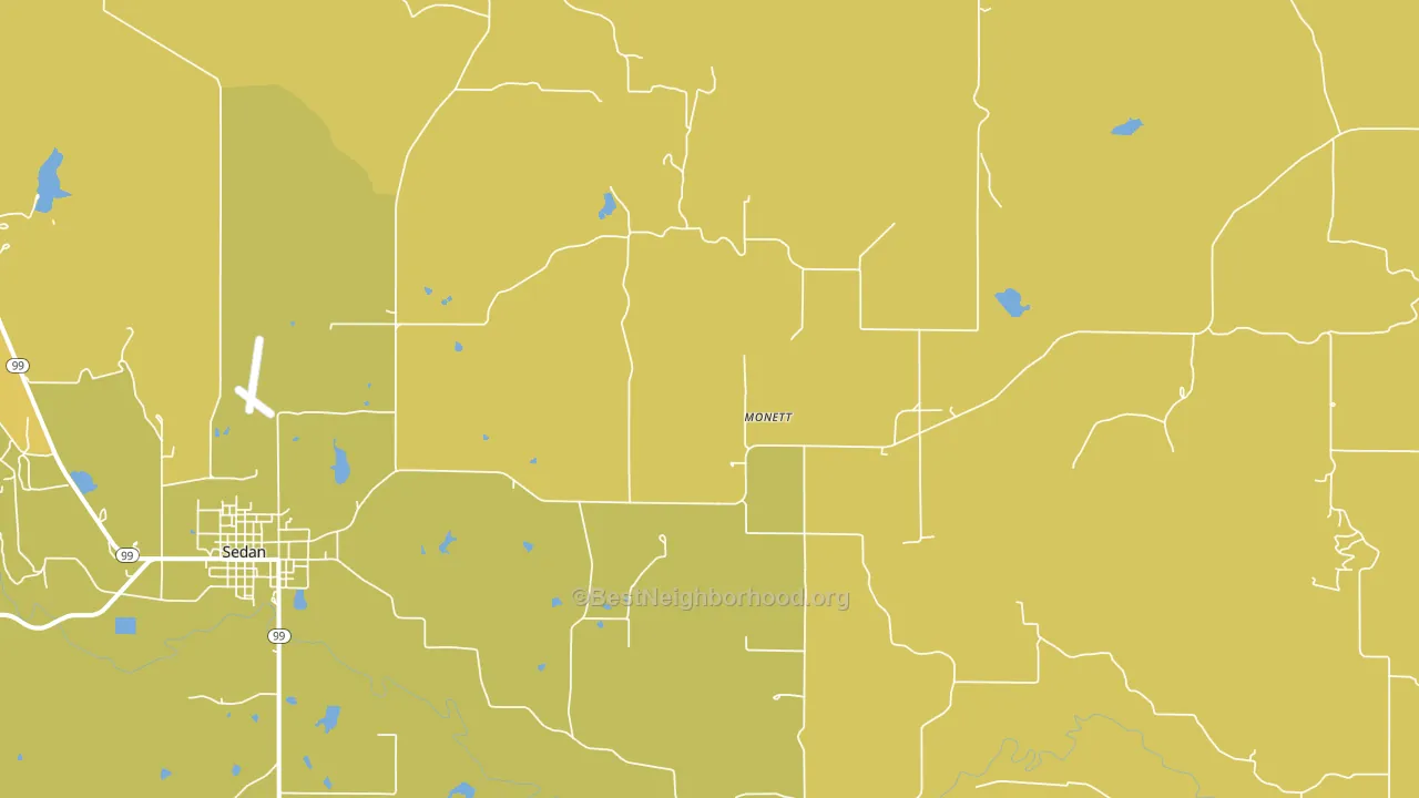Monett, KS block-group voter-turnout map
