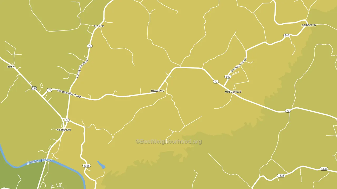 Monford, KY block-group voter-turnout map