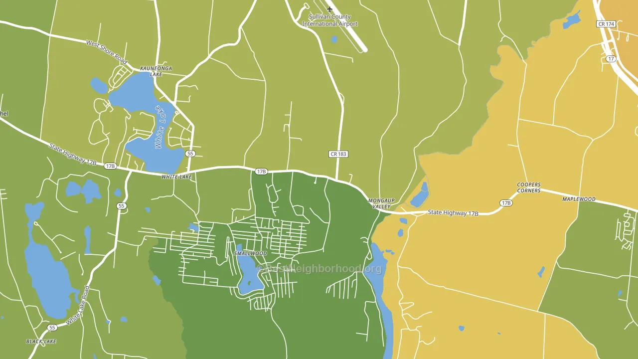 Mongaup Valley, NY block-group voter-turnout map