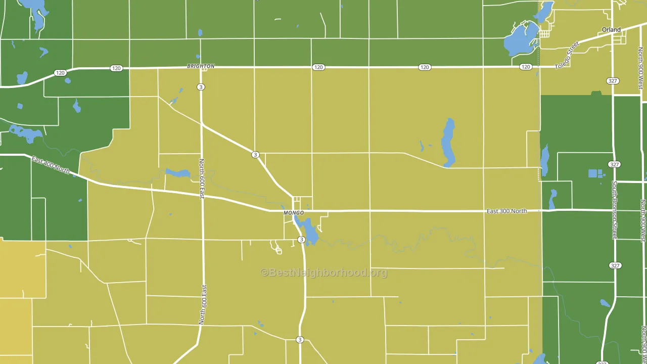 Mongo, IN block-group voter-turnout map