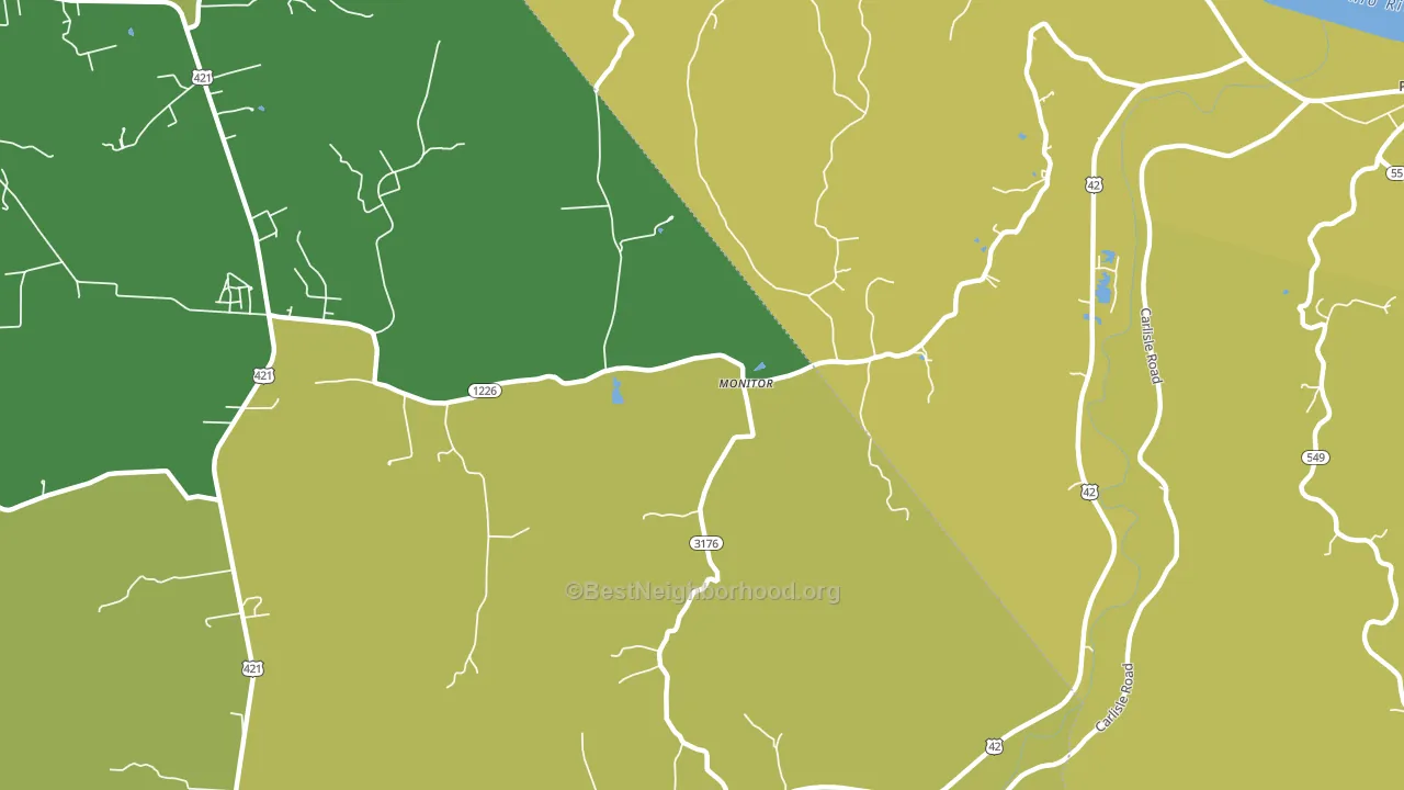 Monitor, KY block-group voter-turnout map