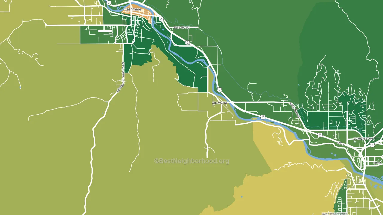 Monitor, WA block-group voter-turnout map