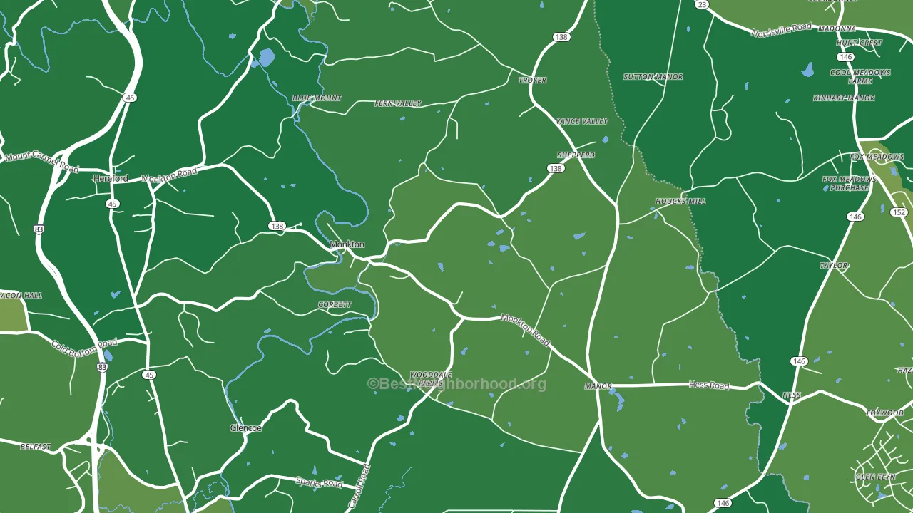 Monkton, MD block-group voter-turnout map