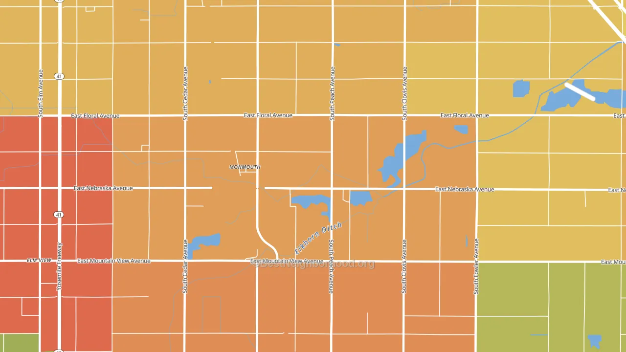 Monmouth, CA block-group voter-turnout map