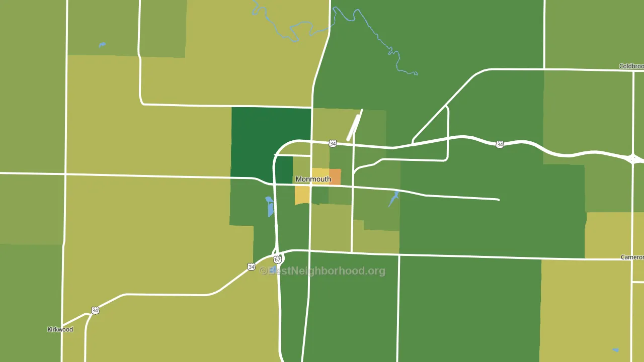 Monmouth, IL block-group voter-turnout map