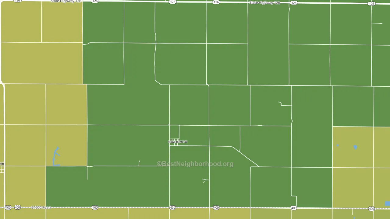 Monmouth, KS block-group voter-turnout map