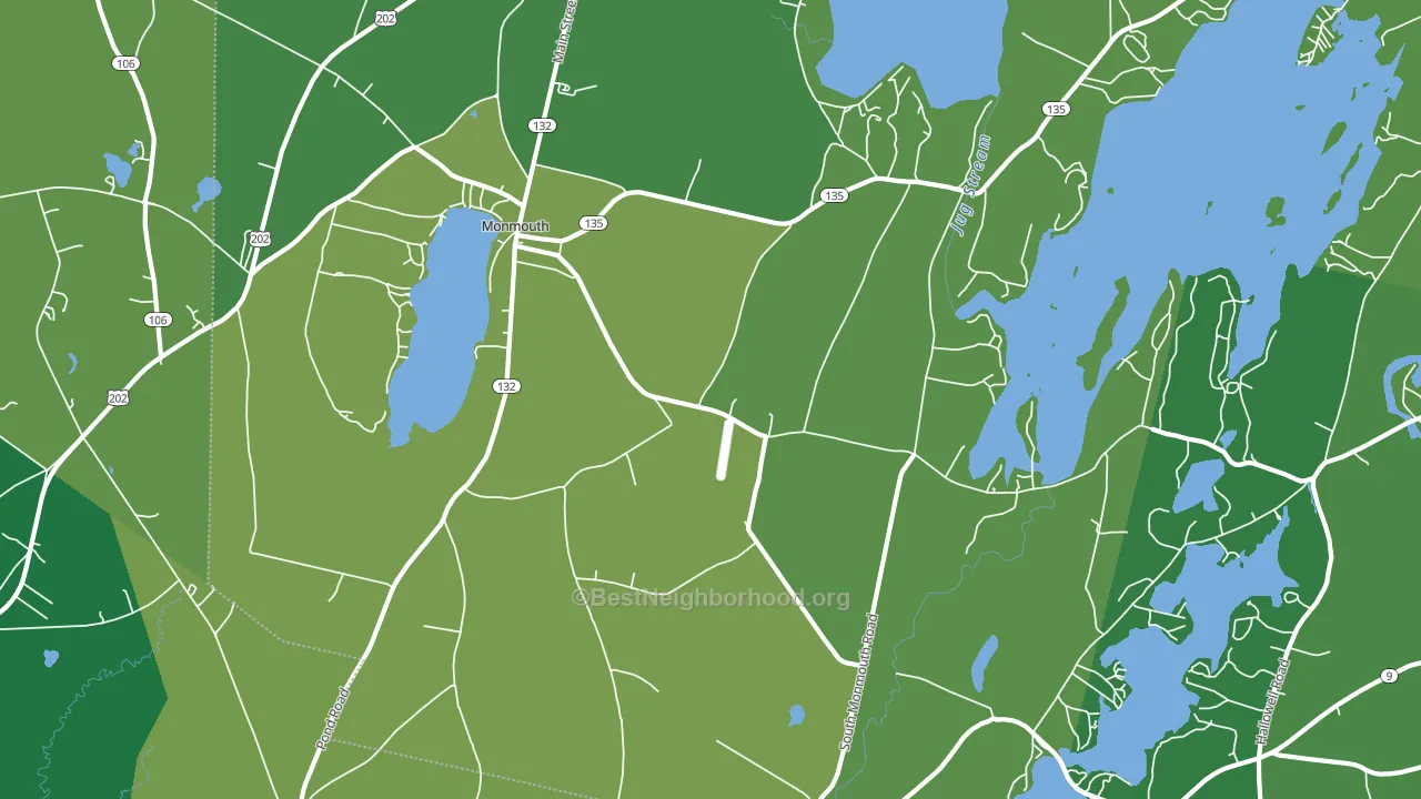 Monmouth, ME block-group voter-turnout map