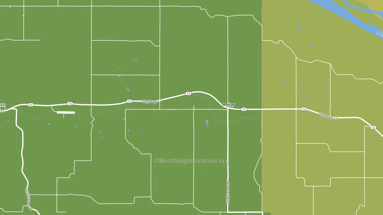 Monowi, NE block-group voter-turnout map