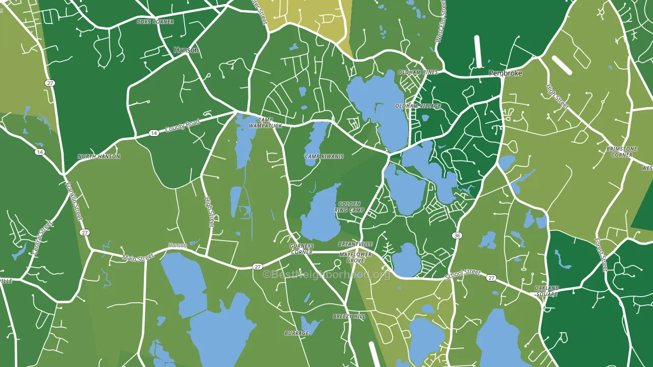 Monponsett, MA block-group voter-turnout map