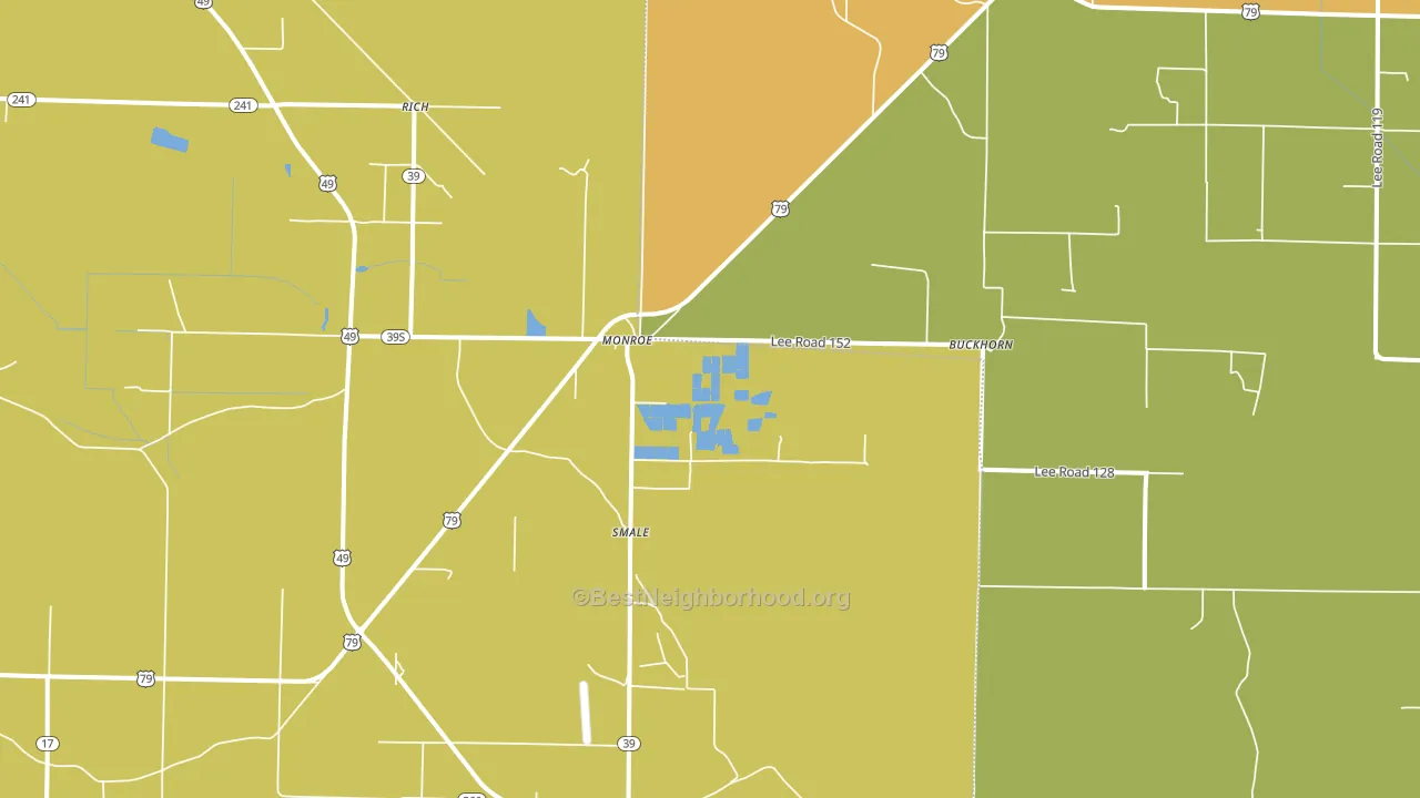 Monroe, AR block-group voter-turnout map