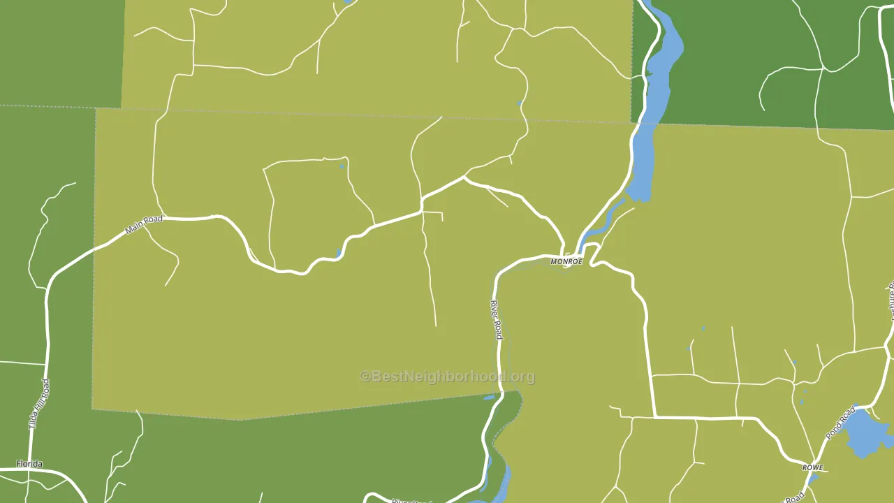 Monroe Bridge, MA block-group voter-turnout map