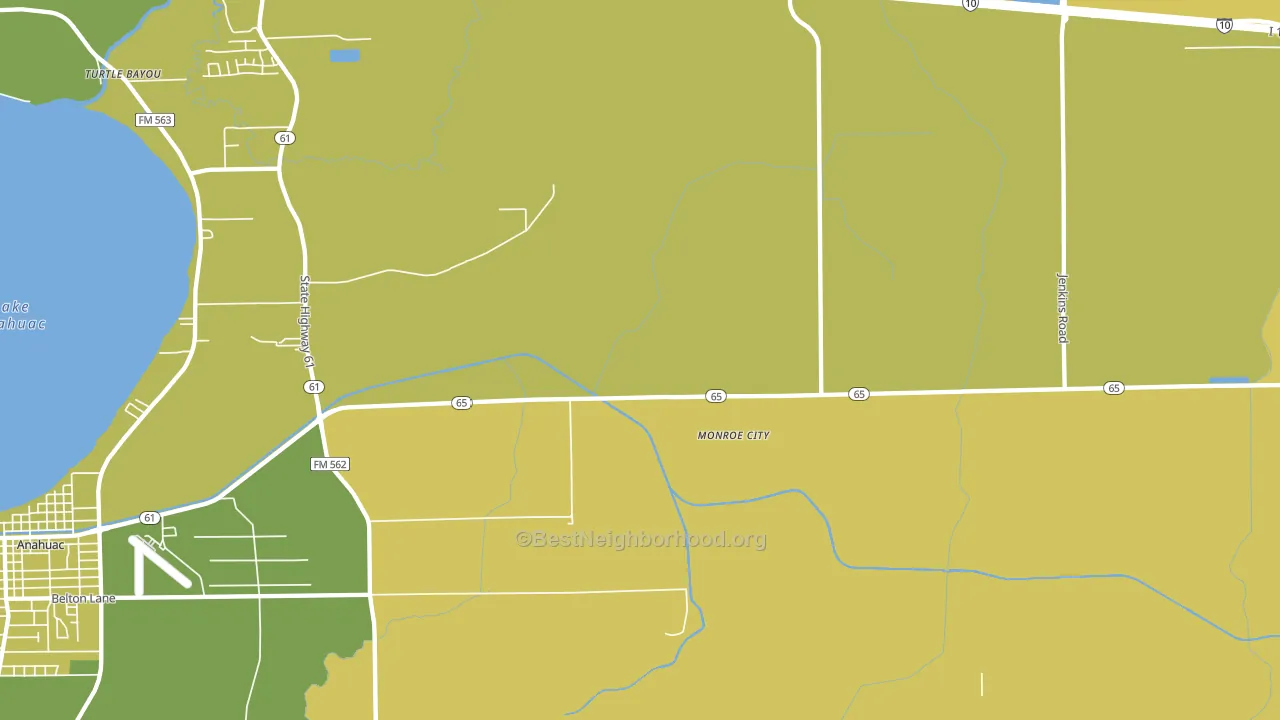 Monroe City, TX block-group voter-turnout map