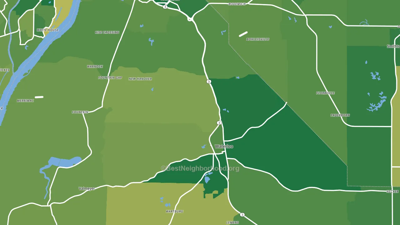 Monroe County, IL block-group voter-turnout map