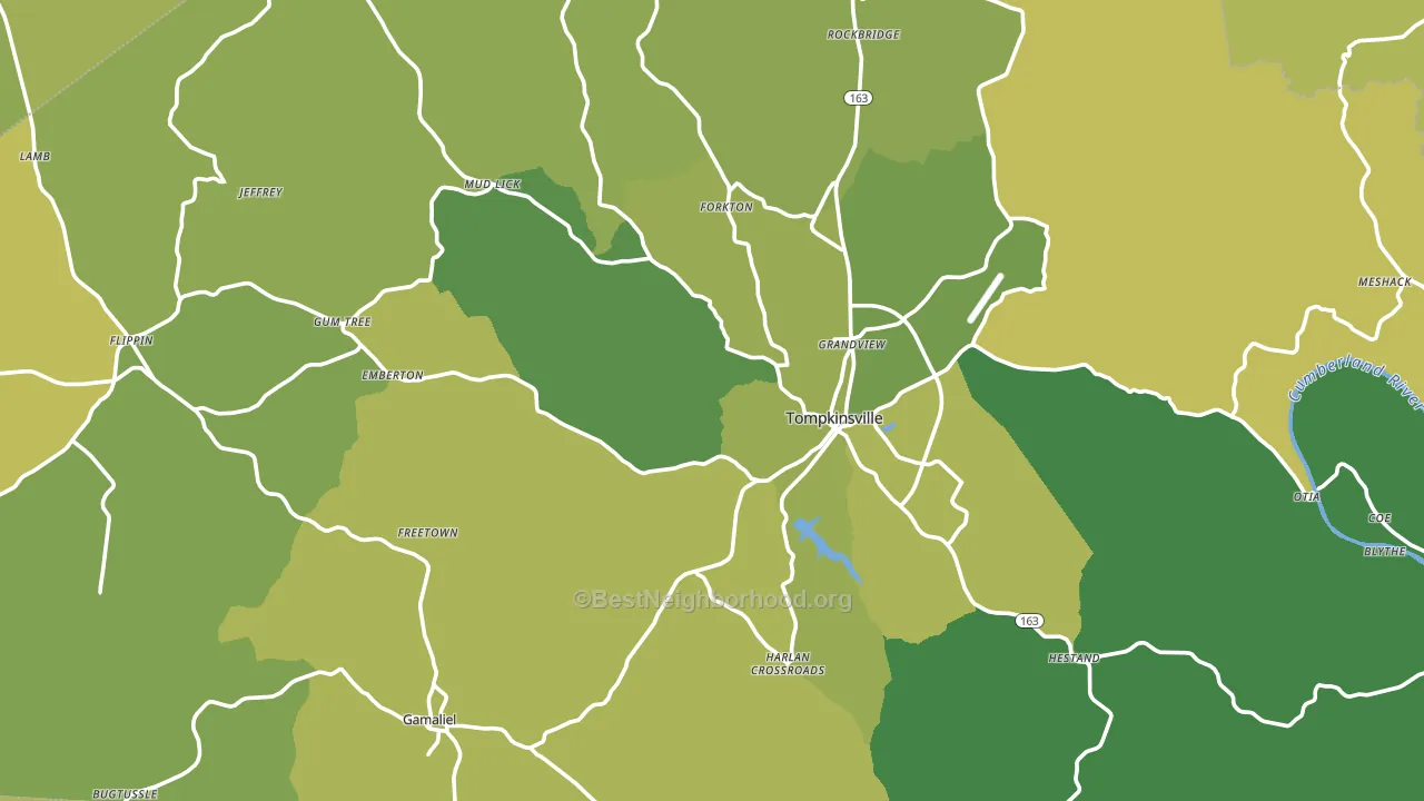 Monroe County, KY block-group voter-turnout map