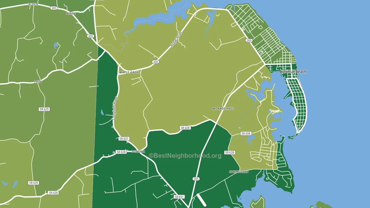 Monroe Hall, VA block-group voter-turnout map