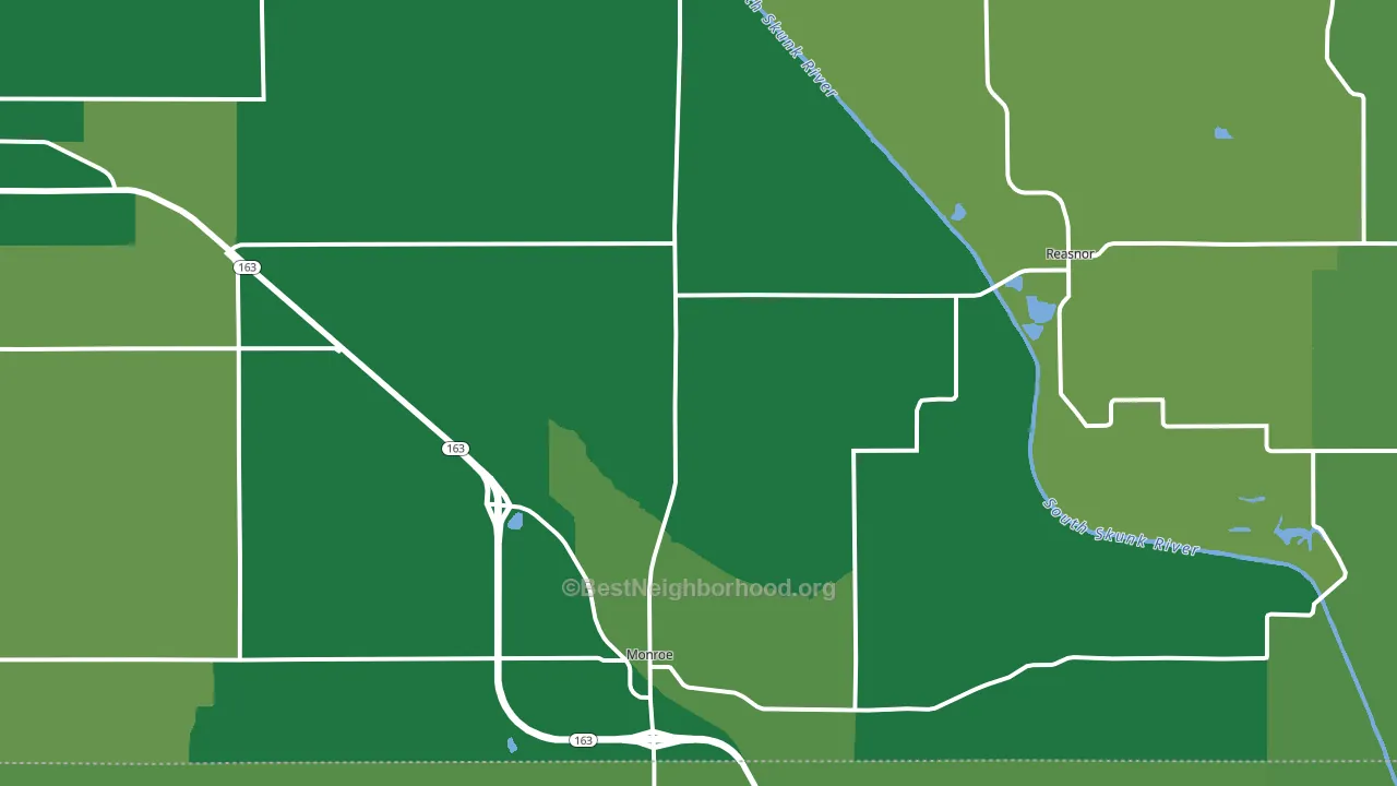 Monroe, IA block-group voter-turnout map