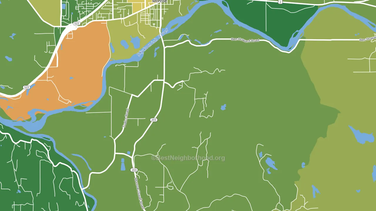Monroe Junction, WA block-group voter-turnout map