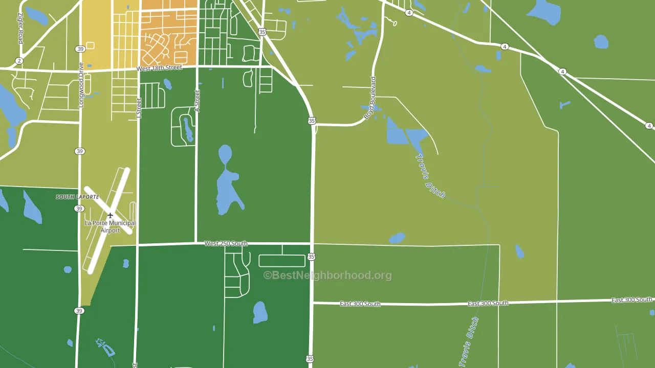 Monroe Manor, IN block-group voter-turnout map
